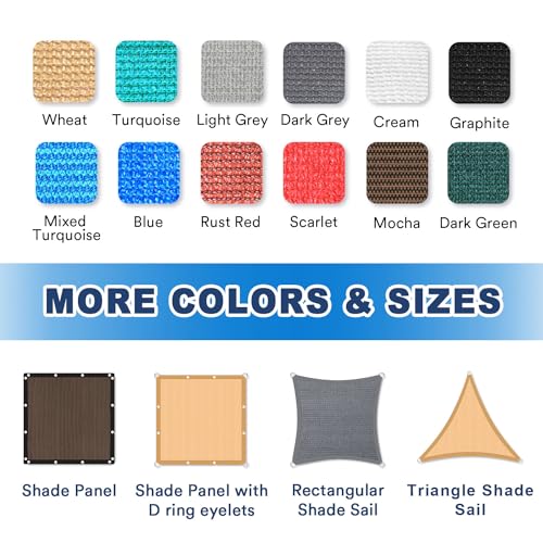 VICLLAX 90% Shade Fabric Sun Shade Cloth with Reinforced Grommets, Outdoor Sun Screen Fabric for Outdoor Patio Garden Pergola Cover Canopy 10x12 FT, Wheat - Image 2