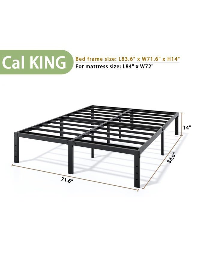 LUMUNANCE Metal Bed Frame California King Size - 14 Inch Heavy-Duty Cal King Platform Bed Frame No Box Spring Needed, Easy Assembly, Noise-Free, Sturdy Mattress Foundation, Underbed Storage Space - Image 3