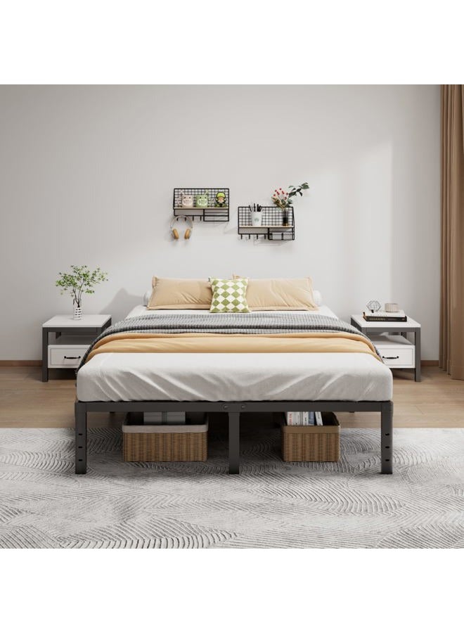LUMUNANCE Metal Bed Frame California King Size - 14 Inch Heavy-Duty Cal King Platform Bed Frame No Box Spring Needed, Easy Assembly, Noise-Free, Sturdy Mattress Foundation, Underbed Storage Space - Image 4