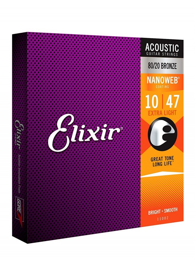 Elixir Nanoweb Extra Light Acoustic Guitar Strings 2-Pack - Image 3
