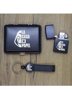 Ada Lazer Personalized La Casa De Papel Metal Plate, Zippo Lighter and Keychain Set  - Image 4