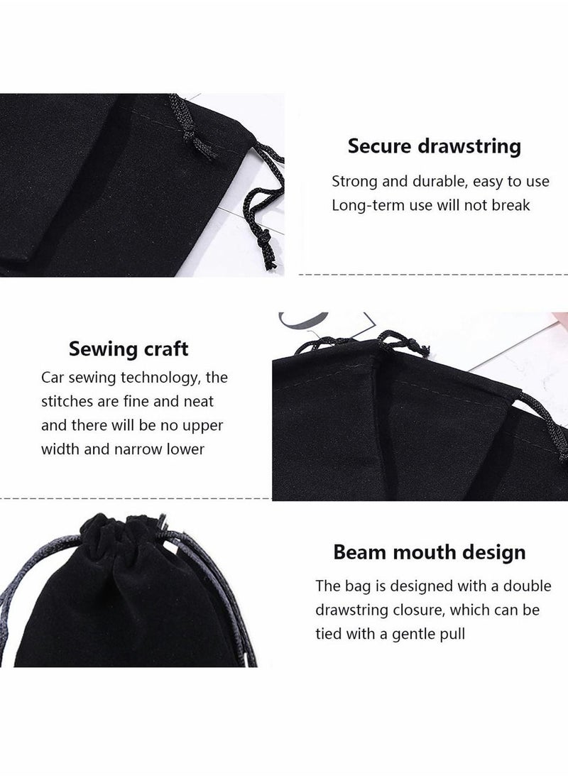HomarKet 3 Style Velvet Drawstring Bags Velvet Pouches for Jewelry Gift Packaging Black 30 Pcs  - Image 5