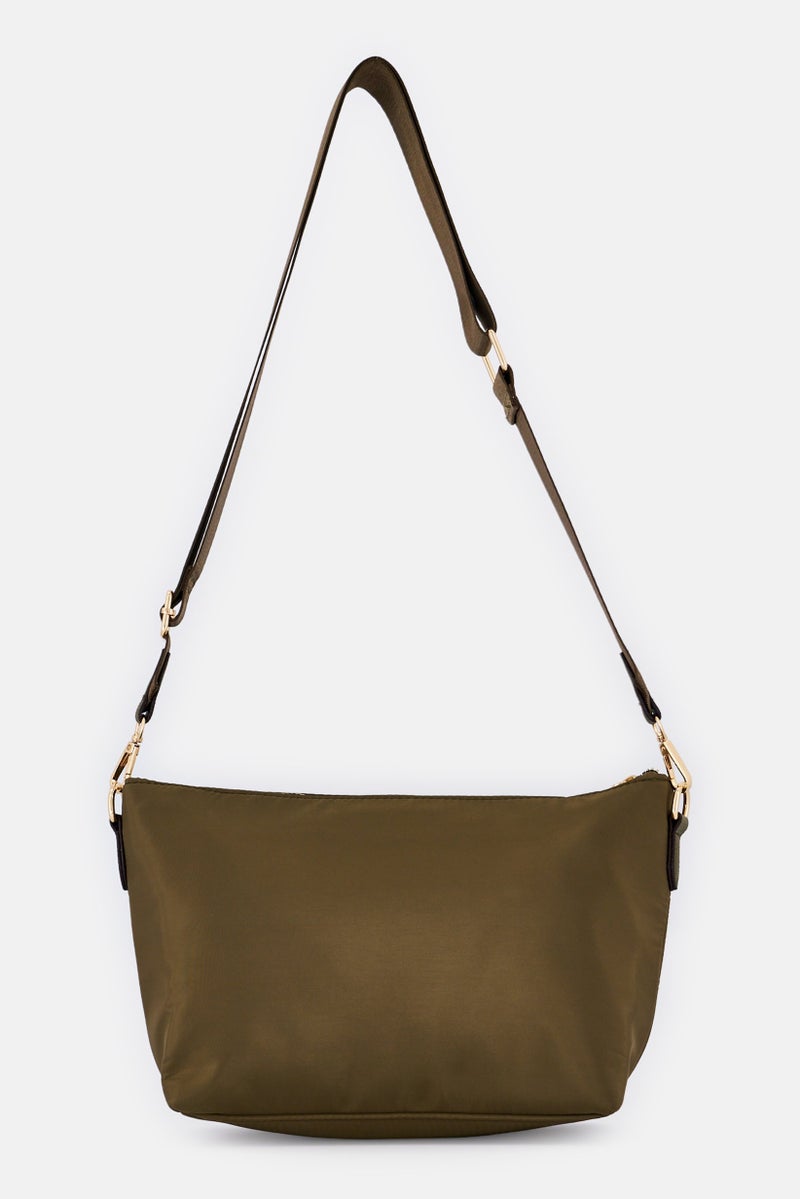 ADRIENNE VITTADINI Women Brand Logo Cross Body Bag With Pouch, Olive - Image 2