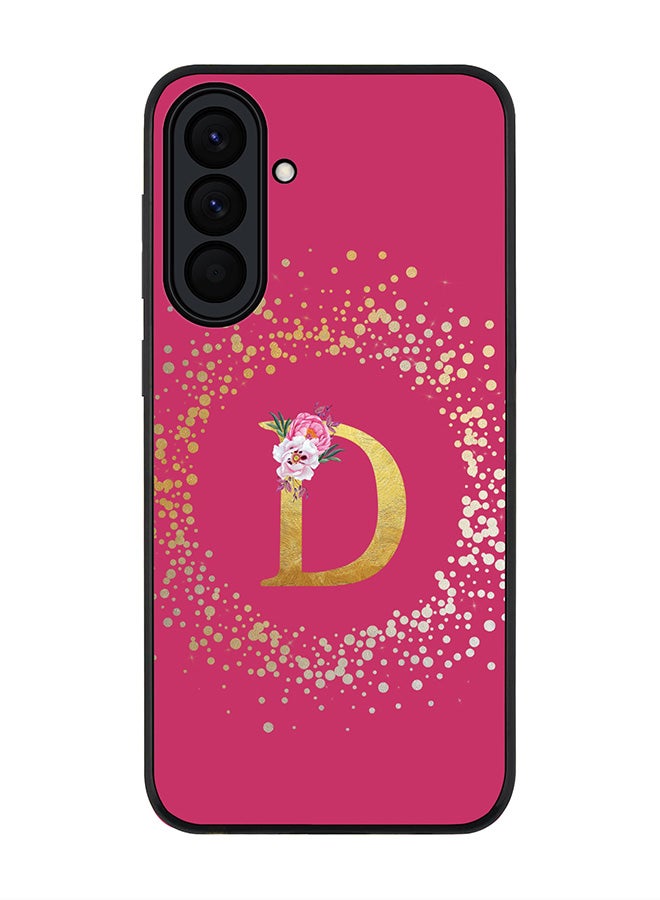 For Samsung Galaxy A37 Case,Slim fit Camera Protection, Shockproof Thin Phone cover  - Custom Monogram Floral - D ( Deep Pink )