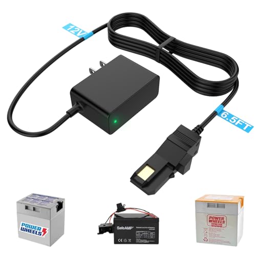 IBERLS 12V for Power Wheels Battery Charger, 12 Volt for Power Wheel Gray and Orange Top Battery Power Cord, 6.5ft Cable (LED Light) - Image 1