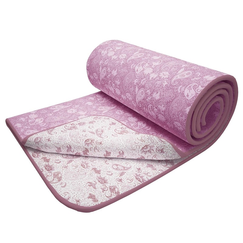 Story@Home Story@Home Dohar Single Bed |150GSM Quilt Blanket | 144X 220 cm |100% Cotton Reversible Dohar Single Bed | Floral & Motif Pattern| Pink & White Blanket | AC Dohar | Perfect for Festive Gifting  - Image 2