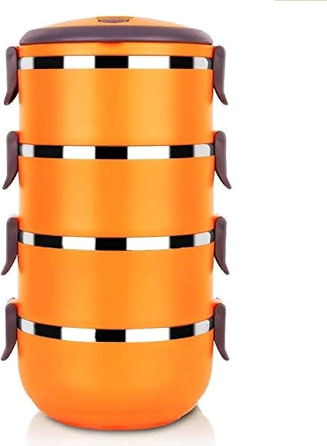 Spaceshoop Generic Minimalist Stainless Steel Insulated Food Container, 576g, Heat Retention, Snap Closure, Boxy Shape, Hot Foods, Take-Out, Lunch, Snacks, Leftovers