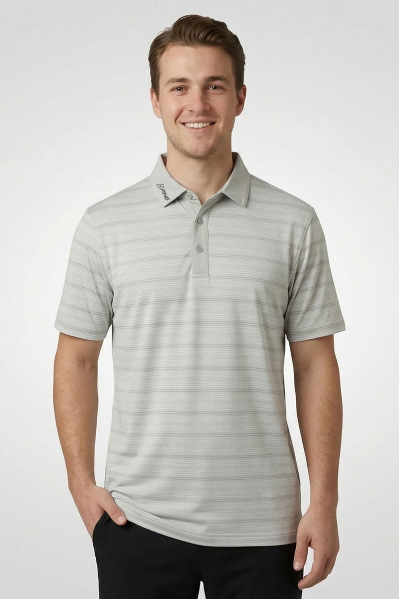 Ping Men Sportswear Fit Short Sleeve Golf Polo Shirt, Light Grey - Image 1