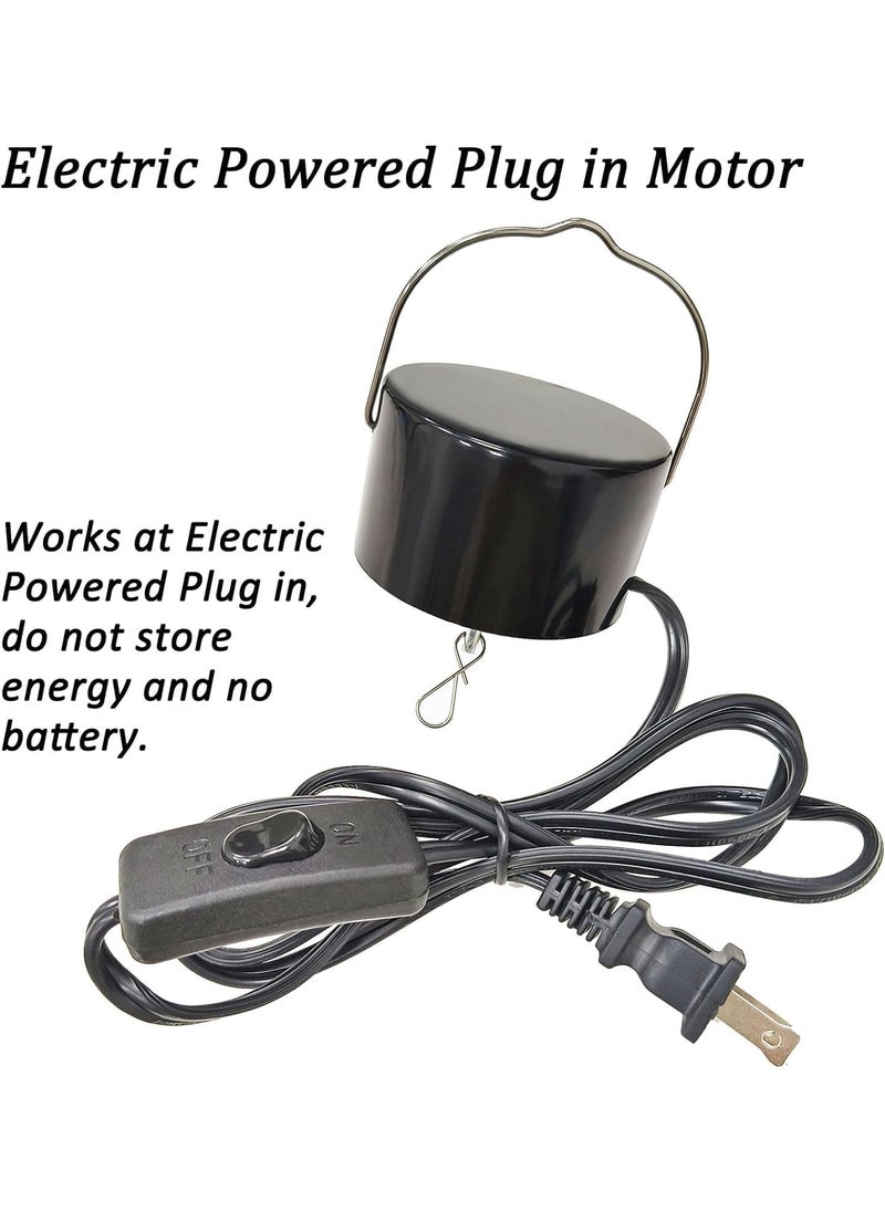 LAVNIK LAVNIK Spinning Electric Motor Socket Operated Revolving Motor Generator Mobile Motor Garden Wind Spinner Operated Hanging Display Plug in Mount Electric Slow Rotating Motor Mirror Disco Ball  - Image 2