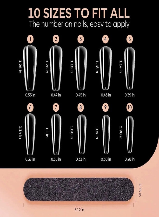 MODELONES 200pcs Nail Tips from BELLE GAGA™ Bridal Nail Art Bridal Collection Manicure Wedding Series (Coffin Long) - Image 4