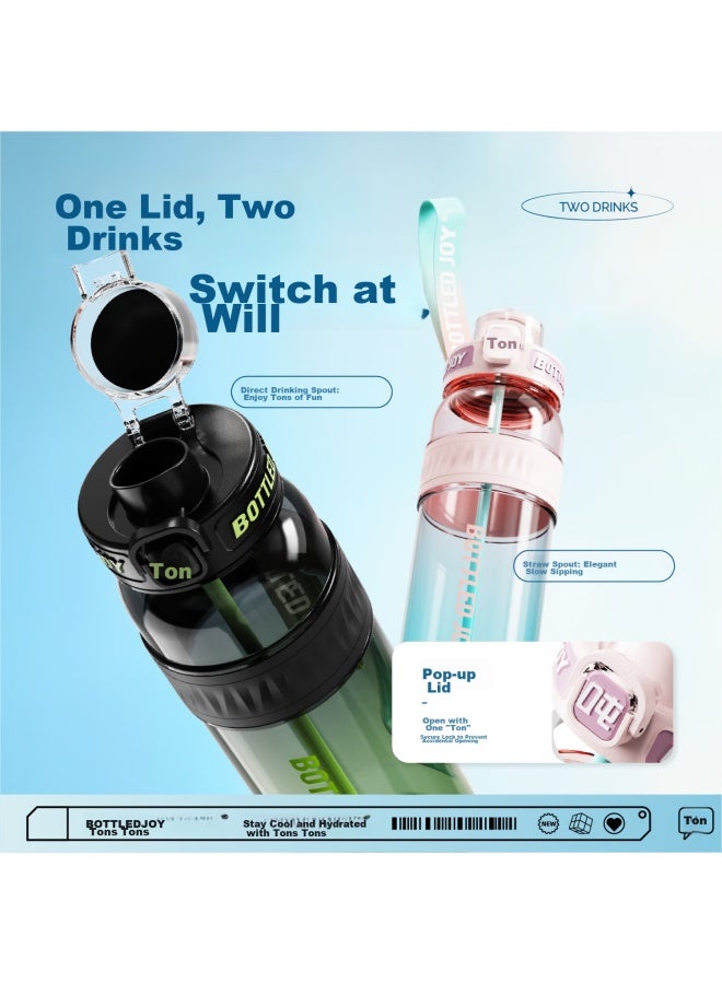 Bottled Joy Large Capacity Water Bottle, Sports Water Bottle, Plastic Cup For Men And Women, College Student Water Bottle - Image 4