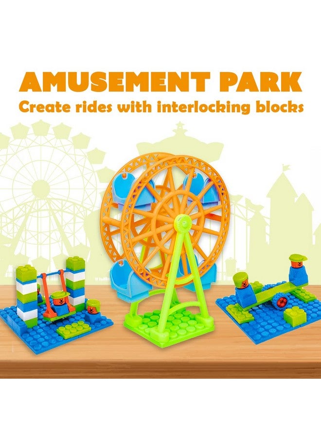 راتاناز مكعبات بناء بلاستيكية ضخمة من RATNA'S Amusement Park للأطفال، 74 قطعة - Image 2