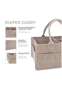 ARCOON ARCOON Nursery Storage Bin and Car Organizer for Diapers and Baby Wipes - Oatmeal, Large  - Image 2
