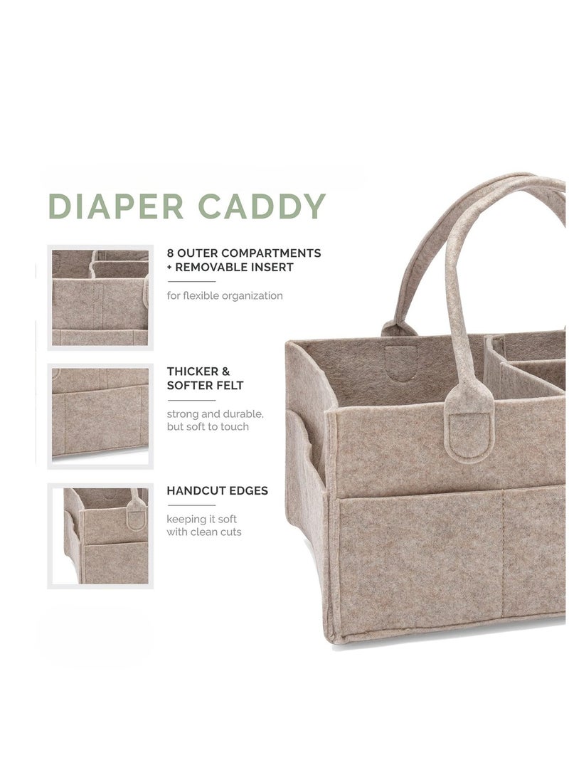 ARCOON - ARCOON Nursery Storage Bin and Car Organizer for Diapers and Baby Wipes - Oatmeal, Large - Image 1