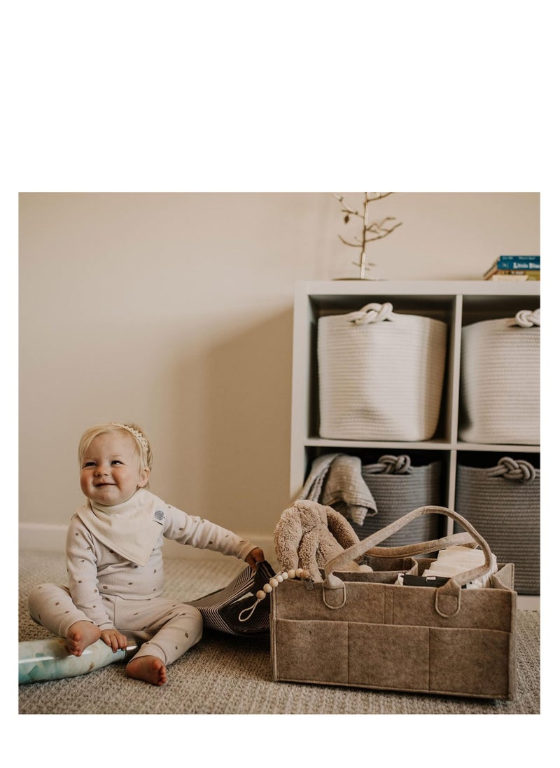 ARCOON - ARCOON Nursery Storage Bin and Car Organizer for Diapers and Baby Wipes - Oatmeal, Large - Image 1