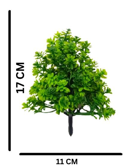 Dekorly Artificial Plastic Mix Green Grass Fake Outdoors Plant Bushes Decor Faux Greenery Shrubs For Outdoor And Indoor, Artificial Shrubs Stems | Height- 7 Inches (Multi-60) - Image 2
