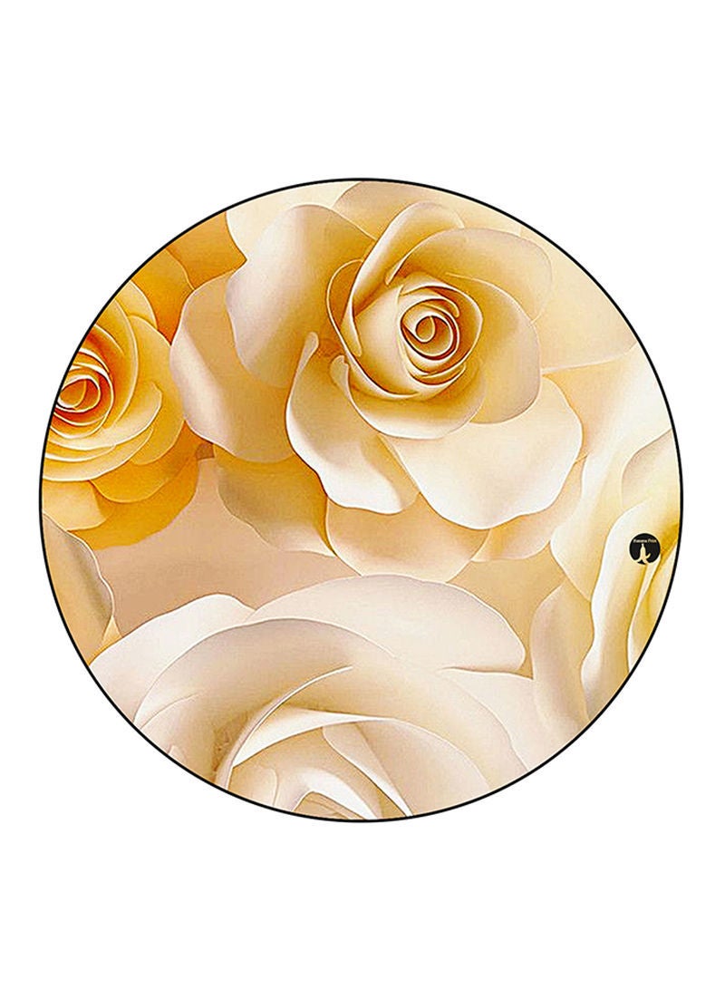 RKN Flowers Printed Mouse Pad Round  Multicolour