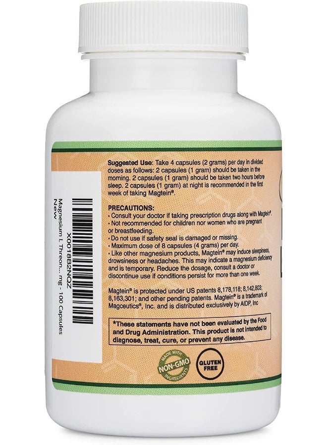Double Wood Supplements مكملات دابل وود المغنيسيوم L-Threonate (100 × 2000 ملغ كبسولات) - Image 4