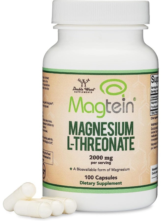 Double Wood Supplements مكملات دابل وود المغنيسيوم L-Threonate (100 × 2000 ملغ كبسولات) - Image 1