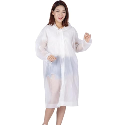Pivalo EVA Waterproof Rain Coat Hooded Universal Outdoor Water Resistant Portable Suit for Men Women Boys & Girls (Universal Size, 1 Pc White) - Image 4