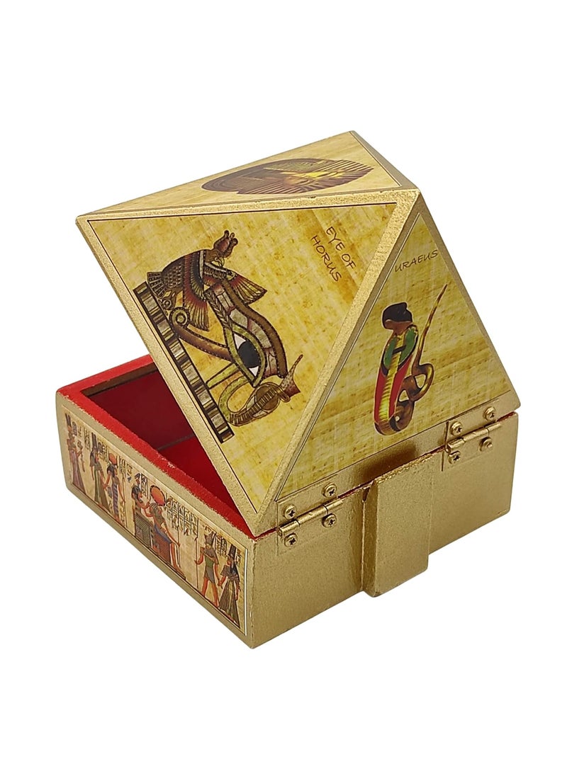 Plus Value Plus Value Wooden Vastu Pyramid Wish Box Cash Box Reiki Box Egyptian Symbol Feng Shui Items Home Office Size 4 Inches  - Image 5