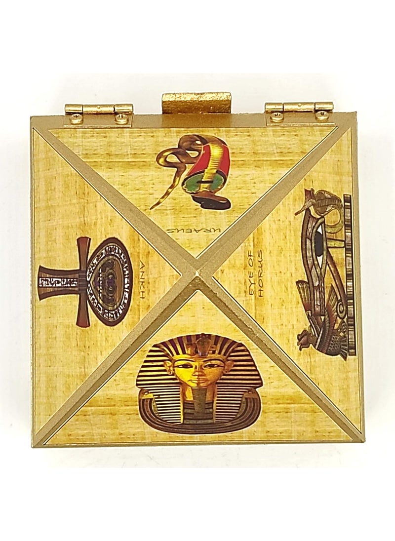 Plus Value Plus Value Wooden Vastu Pyramid Wish Box Cash Box Reiki Box Egyptian Symbol Feng Shui Items Home Office Size 4 Inches  - Image 1