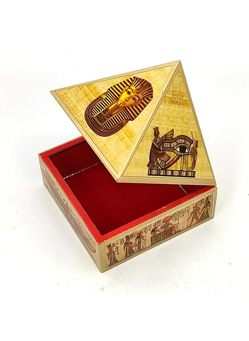 Plus Value Plus Value Wooden Vastu Pyramid Wish Box Cash Box Reiki Box Egyptian Symbol Feng Shui Items Home Office Size 4 Inches  - Image 4