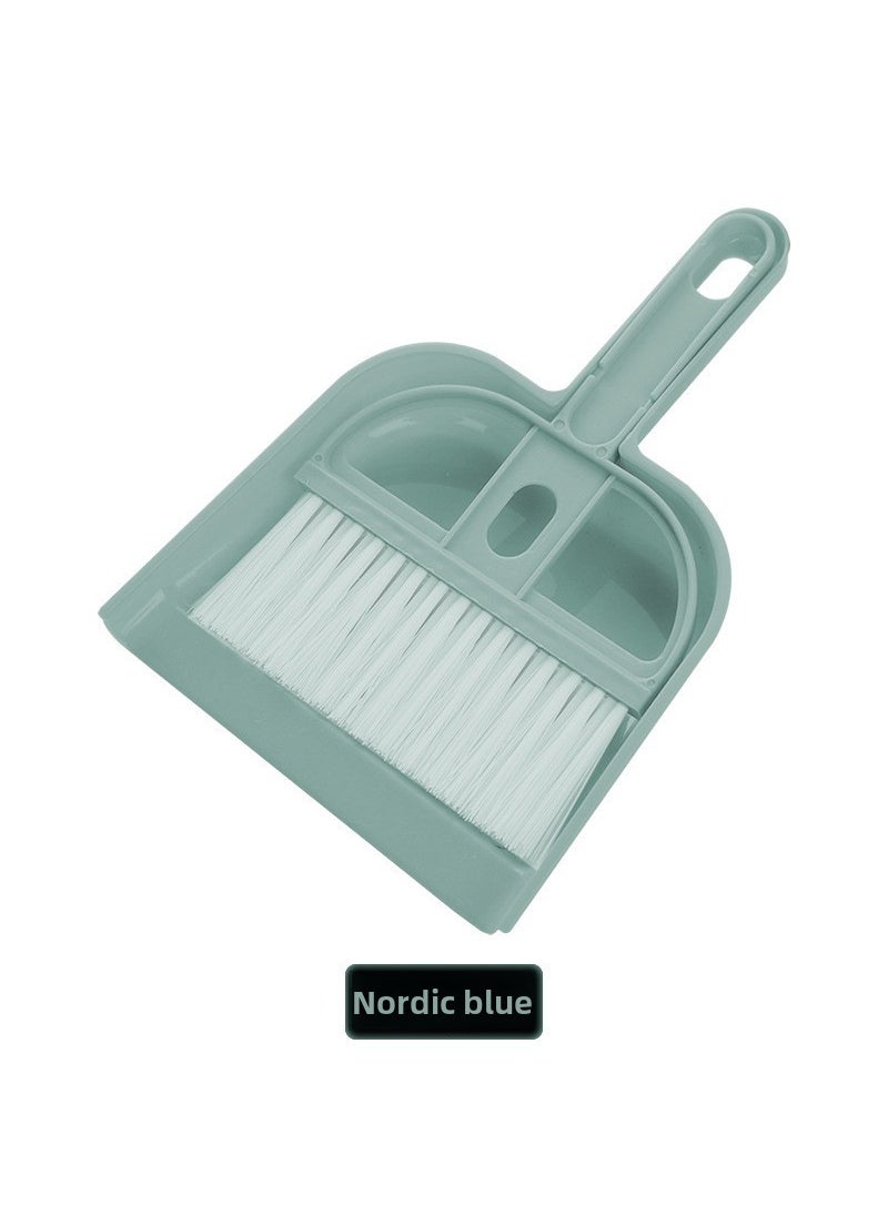 Generic - New semicircle keyboard brush desktop mini broom suit small size with dustpan keyboard cleaning brush household sundries brush Nordic blue #240 sets a box Nordic blue #240 sets a box - Image 1