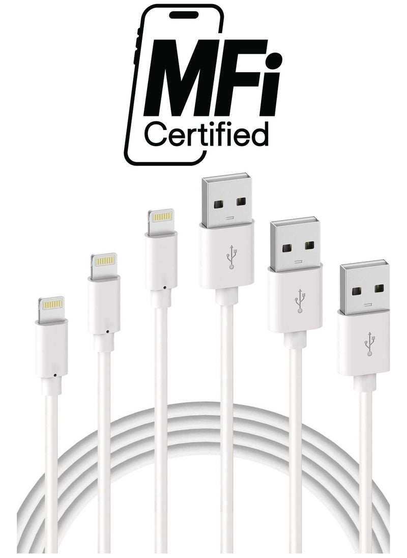 ELTRAZONE iPhone Charger Cable - Apple MFi Certified 3Pack 1M iPhone Charging Cable for iPhone SE 2020 11 Xs Max XR X 8 Plus 7 Plus 6 Plus 5s SE iPad Pro and More  - Image 1