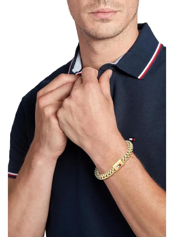 TOMMY HILFIGER Chain Bracelet in Yellow Gold with the Iconic Tommy Hilfiger Flag