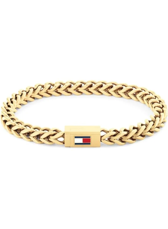 TOMMY HILFIGER Chain Bracelet in Yellow Gold with the Iconic Tommy Hilfiger Flag