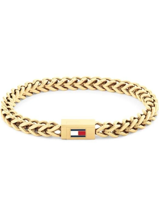 TOMMY HILFIGER Chain Bracelet in Yellow Gold with the Iconic Tommy Hilfiger Flag