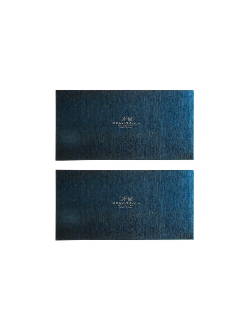 DFM Tool Works DFM Tool Works Rectangle Card Scraper - Precision Cabinet Multi-use Scraper for Woodworking, Wood Fine Finishers, Glue Scraper, Quality Handcrafted Card Shaping Tool - Made in USA, 2 Quantity - Blue  - Image 1