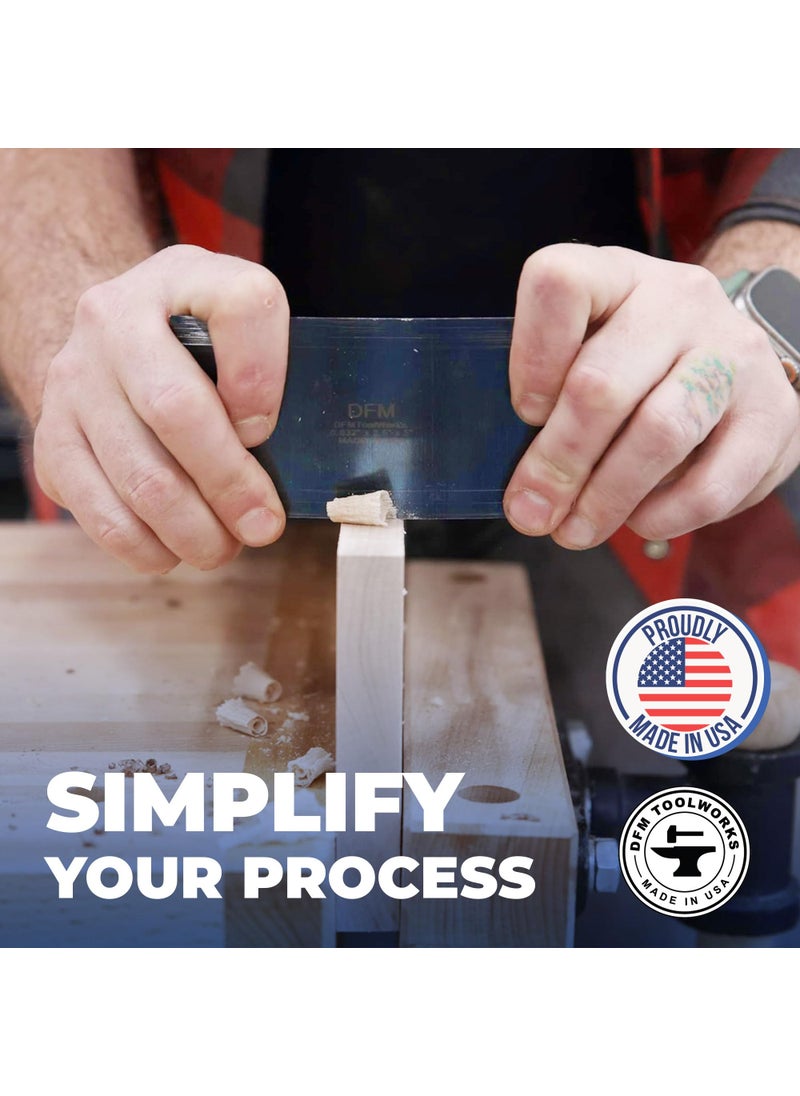 DFM Tool Works DFM Tool Works Rectangle Card Scraper - Precision Cabinet Multi-use Scraper for Woodworking, Wood Fine Finishers, Glue Scraper, Quality Handcrafted Card Shaping Tool - Made in USA, 2 Quantity - Blue  - Image 3