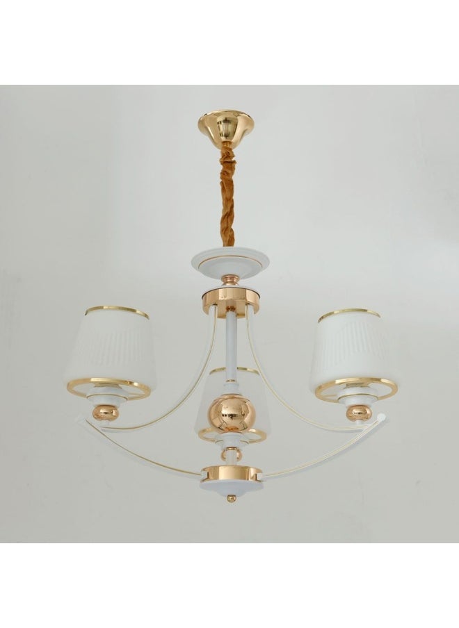 DANUBE HOME Danube Home Jenny Mx Traditional Chandelier For Bedroom| 3-Lights Indoor Lighting Fixture With E27 Socket| Metal Frame With Gold Finish|Hanging Bulb, Changeable Light|Ceiling Light|(1 Year Warranty)  - Image 2