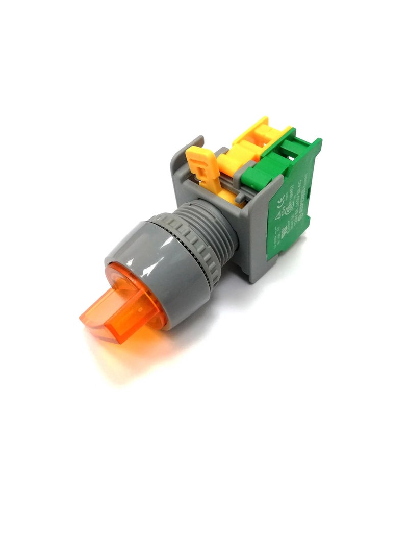 2 Position Illuminated Selector Switch Yellow IP65 GSL22-2  110V - Image 3