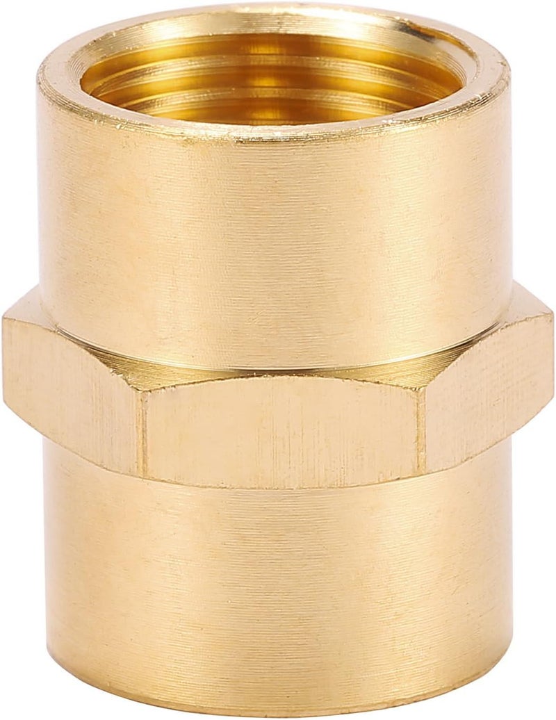 Sanpaint 2 Pack 3/8" x 3/8" NPT Coupler, Brass Female Pipe Fitting (I.D x I.D: 5/8'' x 5/8'') - Image 4