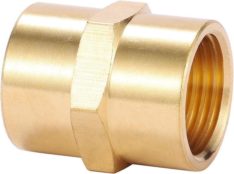 Sanpaint 2 Pack 3/8" x 3/8" NPT Coupler, Brass Female Pipe Fitting (I.D x I.D: 5/8'' x 5/8'') - Image 3