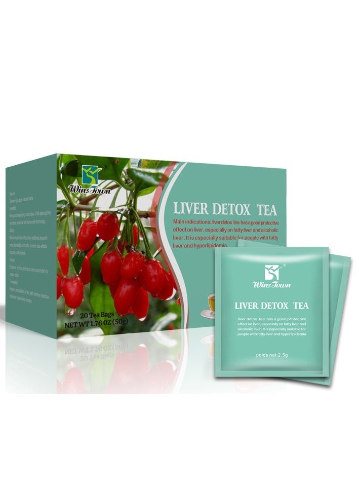 Wins Town Liver Detox Tea, Natural Herbal Liver Detox Cleanse Tea, Easy To Digest Gantai Health Tea Flower And Fruit Tea, Liver Cleanse Tea For Fatty Liver And Alcoholic Liver For Men Women 20 Sachets  - Image 1