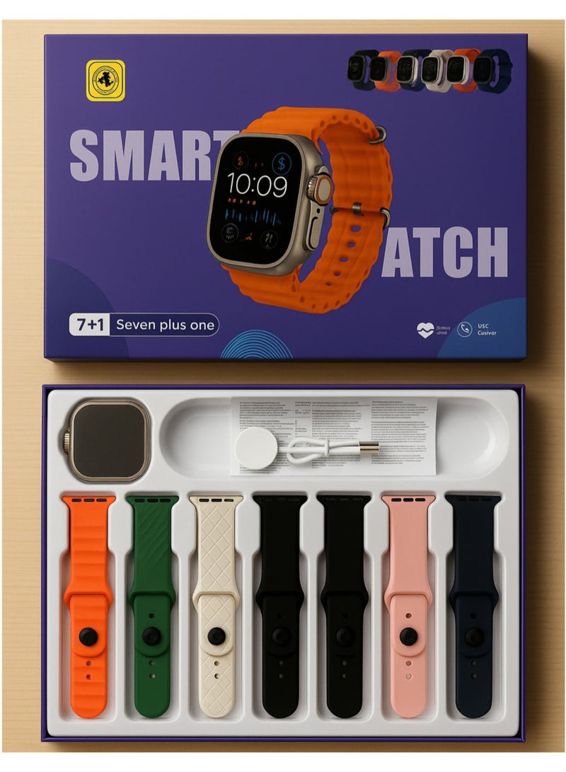 Smart Luxury Smart Watch for Men & Women with Call Function, Wireless Charging, and 7  Straps - Image 3