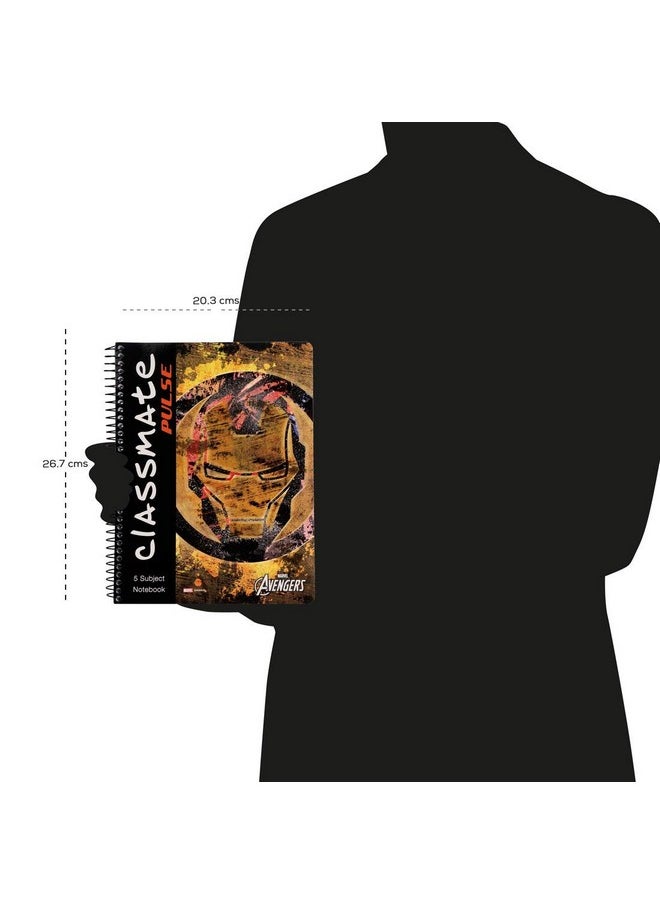 classmate - Classmate Soft Cover 5 Subject Spiral Binding Notebook, Single Line, 250 Pages - Image 1