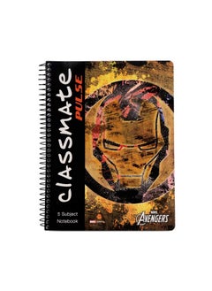 Classmate Soft Cover 5 Subject Spiral Binding Notebook, Single Line, 250 Pages