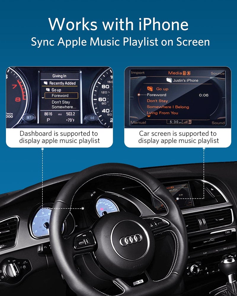Invery Airdual Car Bluetooth 5.0 aptX-HD Adapter for 30 pin iPod iPhone Music Interface Include Audi Volkswagen Motorcycle (AMI iPod iPhone Cable NOT Included) - Image 4