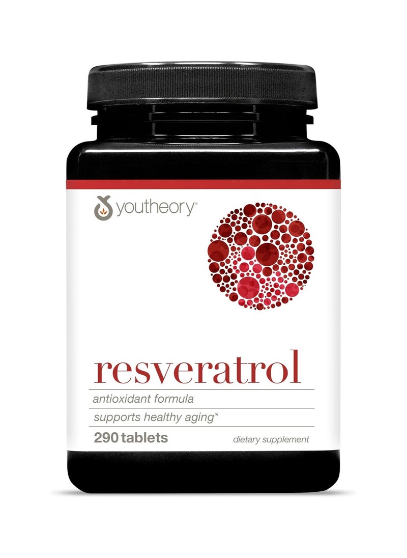 youtheory Resveratrol Antioxidant Formula - Supports Healthy Aging, 290 Tablets, Dietary Supplement  - Image 1