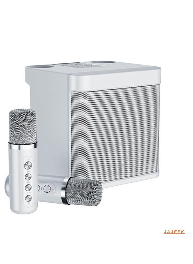 JAJEEK Karaoke Machine with 2 Wireless Microphones | Portable Bluetooth PA Speaker with Echo & Vocal Cut | TF, AUX-in, USB Flash Disk Support | Ideal for Indoor & Outdoor Parties, Family Karaoke Singing, and Events - Image 1