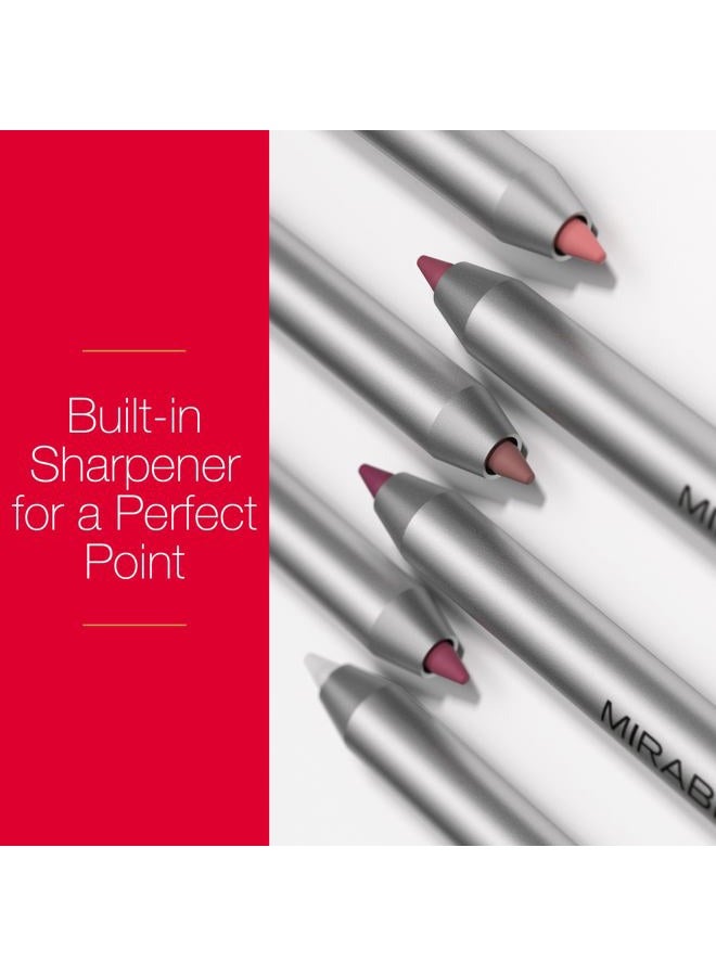 Mirabella Line & Define Lip Definer Lip Pencil, Smoothing & Moisturizing Retractable Lip Liner with Long-Lasting & Ultra-Creamy Formula, Antioxidants Vitamin C & E, & Built-In Sharpener - Spunky - Image 5