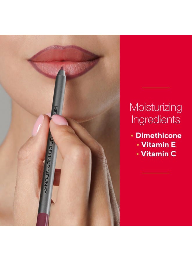 Mirabella Line & Define Lip Definer Lip Pencil, Smoothing & Moisturizing Retractable Lip Liner with Long-Lasting & Ultra-Creamy Formula, Antioxidants Vitamin C & E, & Built-In Sharpener - Spunky - Image 2