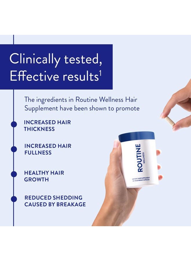 Routine Wellness Hair Growth Supplement - Clinically Tested for Thicker, Fuller Hair - Reduces Wrinkles, Fine Lines - Gluten Free, Ideal for Women & Men with Thinning Hair - 1 Bottle, 30 Day Supply - Image 2