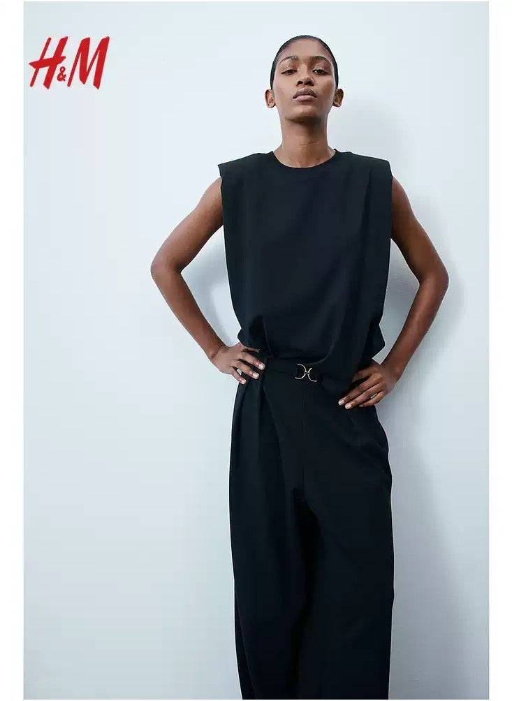 H and M - HM Casual Straight Satin Wide Leg Pants And Trousers - Image 1