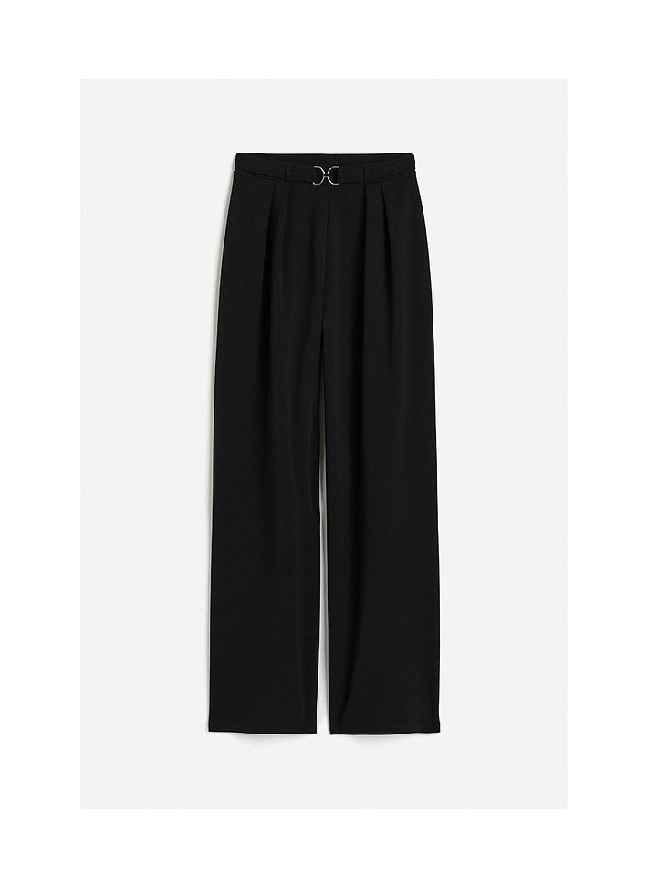 H and M - HM Casual Straight Satin Wide Leg Pants And Trousers - Image 1